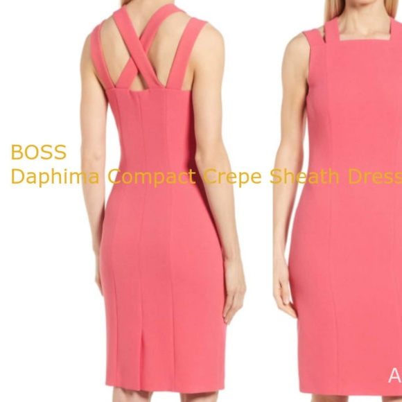 BOSS Compact Crepe Sheath Dress Daphine - Picture 3 of 6